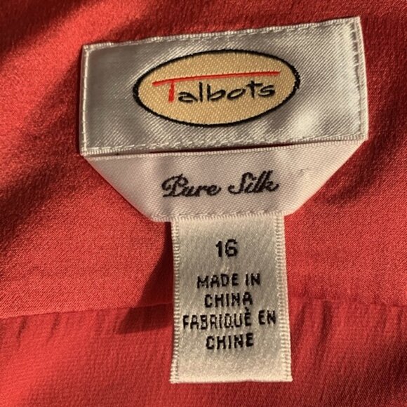 Talbots Button Down Silk Blouse - Picture 6 of 8